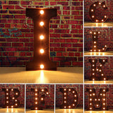 Maxbell 12'' Coffee LED Letter Light Vintage Circus Style Alphabet Light Up Sign Y