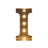 Maxbell 12'' Silver LED Letter Light Vintage Circus Style Alphabet Light Up Sign I