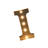 Maxbell 12'' Silver LED Letter Light Vintage Circus Style Alphabet Light Up Sign I