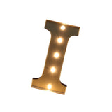 Maxbell 12'' Silver LED Letter Light Vintage Circus Style Alphabet Light Up Sign I