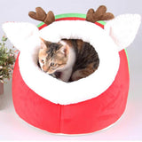 Maxbell Soft Pet Kennel Cute Reindeer Warm Bed House Small Dog Cat Puppy House S