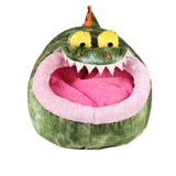 Maxbell Soft Pet Kennel Cute Crocodile Warm Bed House Small Dog Cat Puppy House M