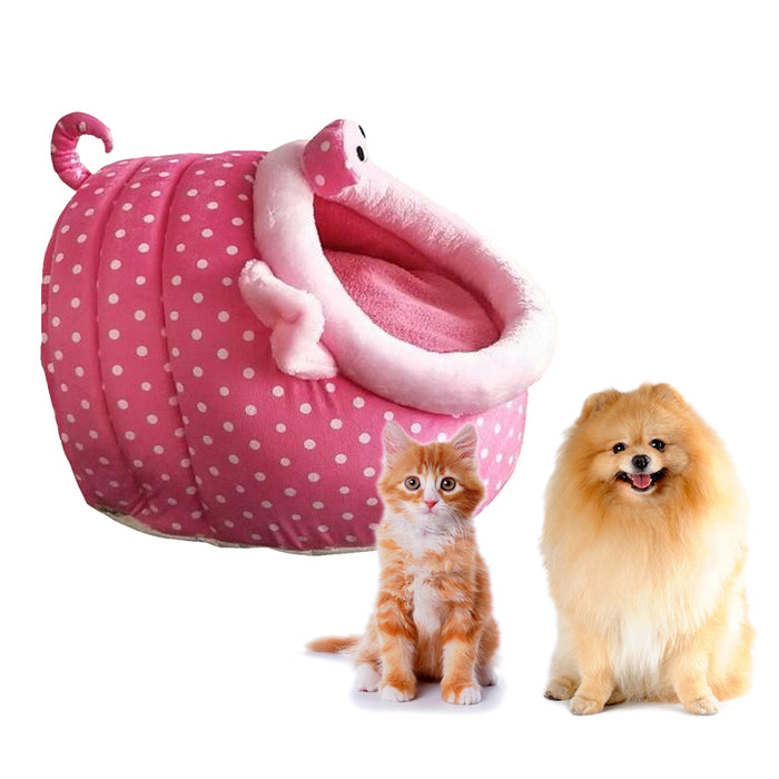 Maxbell Soft Pet Kennel Cute Pink Pig Warm Bed House Small Dog Cat Puppy House S