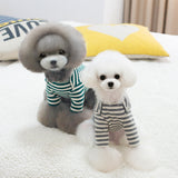 Maxbell Pet Clothes Dog Cat Classic Stripe T-shirt Sweater Pet Autumn Apparel Gre S