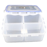 Maxbell Multi-purpose 4 Grid Storage Box Case Container Crisper Shop Home Aid Boxes