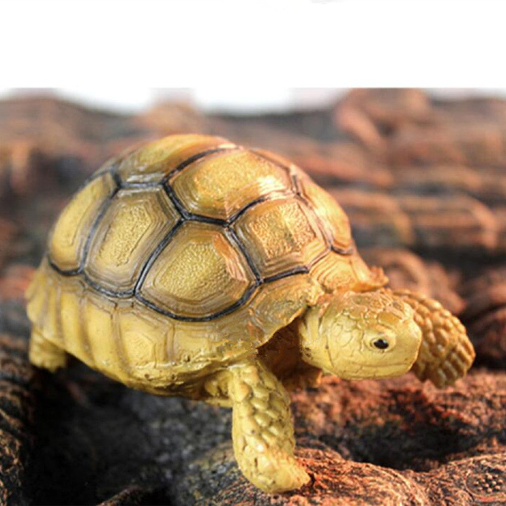 Maxbell Resin lifelike Turtle Simulated Geochelone Sulcata Reptile Sculpted Decor