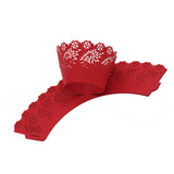 Maxbell 50x Hollow Vines Cake Paper Wrap Cupcake Wrapper Wedding Party Decor Red
