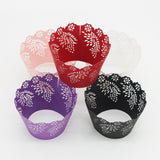 Maxbell 50x Hollow Vines Cake Paper Wrap Cupcake Wrapper Wedding Party Decor Red