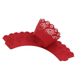Maxbell 50x Hollow Vines Cake Paper Wrap Cupcake Wrapper Wedding Party Decor Red