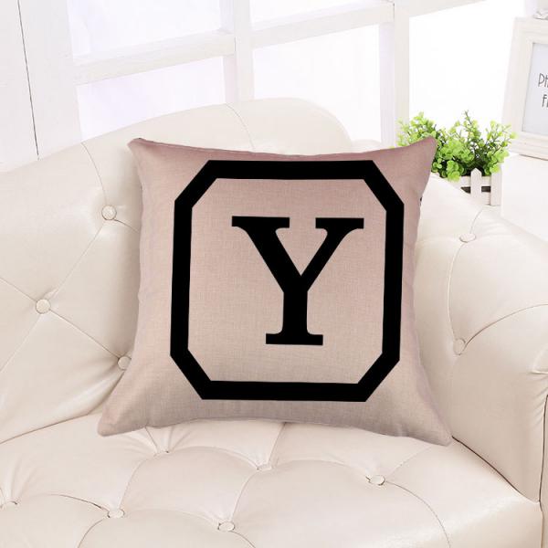 Maxbell Cotton Linen Throw Pillow Case Cushion Cover Home Decor Initial Letter Y