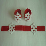 Maxbell 4pcs Tissue Ring Snowflake Napkin Buckle Home Hotel Wedding Xmas Decor Red