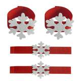 Maxbell 4pcs Tissue Ring Snowflake Napkin Buckle Home Hotel Wedding Xmas Decor Red