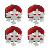 Maxbell 4pcs Tissue Ring Snowflake Napkin Buckle Home Hotel Wedding Xmas Decor Red