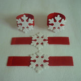 Maxbell 4pcs Tissue Ring Snowflake Napkin Buckle Home Hotel Wedding Xmas Decor Red