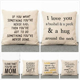 Maxbell Words Quote Design Pillow Cover Linen Throw Sofa Cushion Case Home Decor