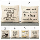 Maxbell Words Quote Design Pillow Cover Linen Throw Sofa Cushion Case Home Decor