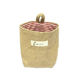 Maxbell Cotton Linen Bag Container Multipurpose Storage Basket Pot Red Stripes