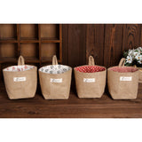 Maxbell Cotton Linen Bag Container Multipurpose Storage Basket Pot Red Stripes