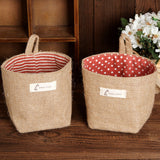 Maxbell Cotton Linen Bag Container Multipurpose Storage Basket Pot Red Stripes