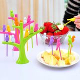 Maxbell 1 Set Food Fruit Fork Bird Pick Plastic Tree Trunk Holder Table Decor White