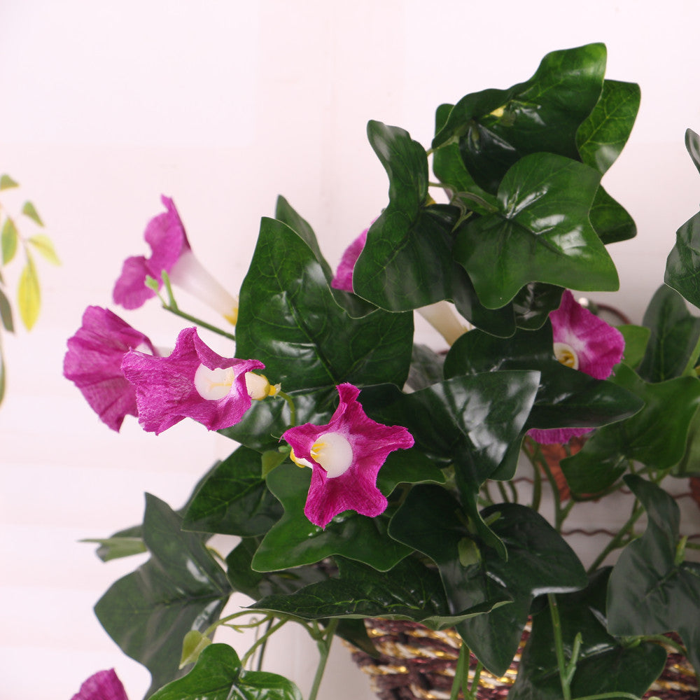 Maxbell 85cm Artificial Silk Flower Hanging Morning Glory Wedding Party Decor Purple