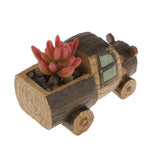 Maxbell Resin Truck Container Planter Bed Succulent Pot Herb Flower Trough Box-Brown