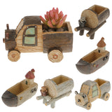 Maxbell Resin Truck Container Planter Bed Succulent Pot Herb Flower Trough Box-Brown