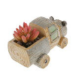 Maxbell Resin Truck Container Planter Bed Succulent Pot Herb Flower Trough Box-Gray