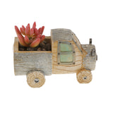 Maxbell Resin Truck Container Planter Bed Succulent Pot Herb Flower Trough Box-Gray