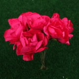 Maxbell 144x Artificial Flower DIY Paper Azalea Plant Floral Banquet Decor Rose Red