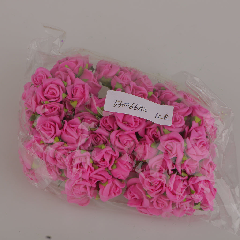 Maxbell 100x Mini Artificial Roses Flowers Bouquet Home Wedding Bride Decor Rose Red