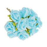 Maxbell 100Pcs Mini Artificial Roses Flowers Bouquet Wedding Bride Decor Light Blue