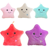 Maxbell Colorful LED Luminous Star Sparkling Plush Pillow Cushion Kid Toy Gift Blue