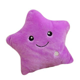 Maxbell Colorful LED Luminous Star Sparkle Plush Pillow Cushion Kid Toy Gift Purple