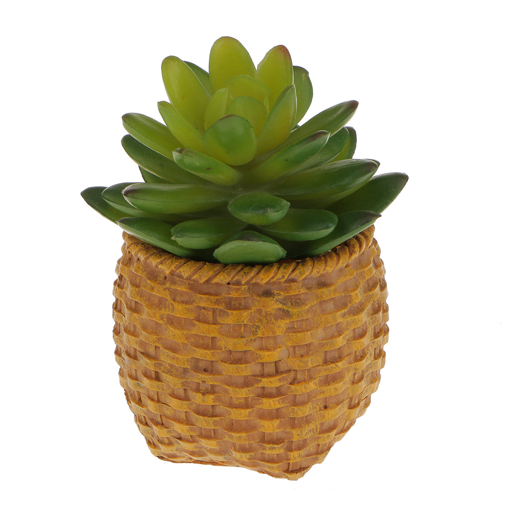 Maxbell Artificial Succulent Real Touch Stone Lotus Flower Foliage Plant Decor Green