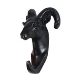 Maxbell Decorative Goat Head Wall Mount Hanger Resin Coat Hat Hook Rustic Black