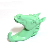 Maxbell Decorative Horse Head Wall Mount Hanger Resin Coat Hat Hook Rustic Green