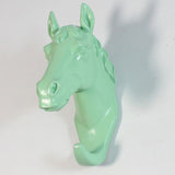 Maxbell Decorative Horse Head Wall Mount Hanger Resin Coat Hat Hook Rustic Green