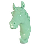 Maxbell Decorative Horse Head Wall Mount Hanger Resin Coat Hat Hook Rustic Green