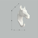 Maxbell Decorative Horse Head Wall Mount Hanger Resin Coat Hat Hook Rustic White