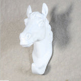 Maxbell Decorative Horse Head Wall Mount Hanger Resin Coat Hat Hook Rustic White