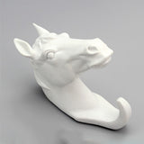 Maxbell Decorative Horse Head Wall Mount Hanger Resin Coat Hat Hook Rustic White