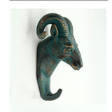 Maxbell Decorative Goat Head Wall Mount Hanger Resin Coat Hat Hook Rustic Bronze