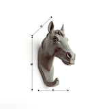 Maxbell Decorative Horse Head Wall Mount Hanger Resin Coat Hat Hook Rustic Grey