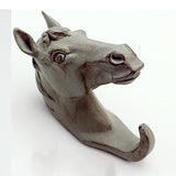 Maxbell Decorative Horse Head Wall Mount Hanger Resin Coat Hat Hook Rustic Grey