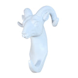 Maxbell Decorative Goat Head Wall Mount Hanger Resin Coat Hat Hook Rustic White