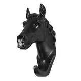 Maxbell Decorative Horse Head Wall Mount Hanger Resin Coat Hat Hook Rustic Black