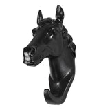 Maxbell Decorative Horse Head Wall Mount Hanger Resin Coat Hat Hook Rustic Black