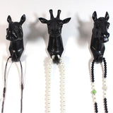 Maxbell Decorative Horse Head Wall Mount Hanger Resin Coat Hat Hook Rustic Black