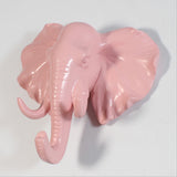 Maxbell Decorative Elephant Head Wall Mount Hanger Resin Coat Hat Hook Rustic Pink